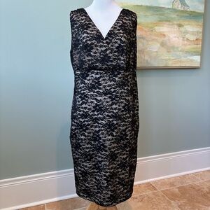 B. Smart Whimsigoth Lace Sheath Cocktail Midi Formal Tiered Dress Sz 14